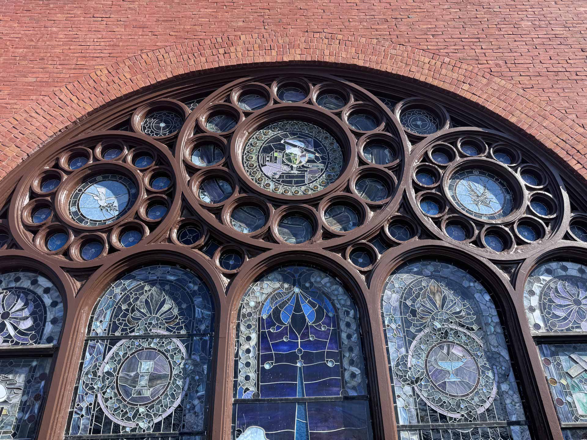 Restored stained glass window